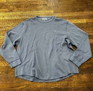 American Eagle Long Sleeve Thermal Mens Shirt Blue - Size XXL